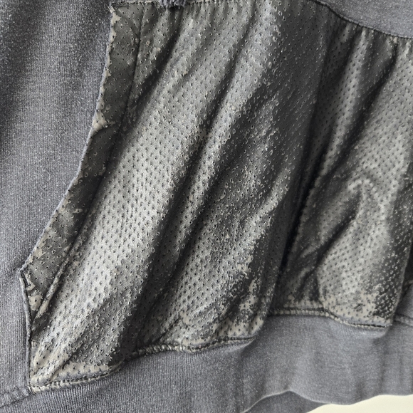 Zoo York Men's 90s Grunge Pullover Sweatshirt Faux Leather Hood Large - Picture 5 of 16